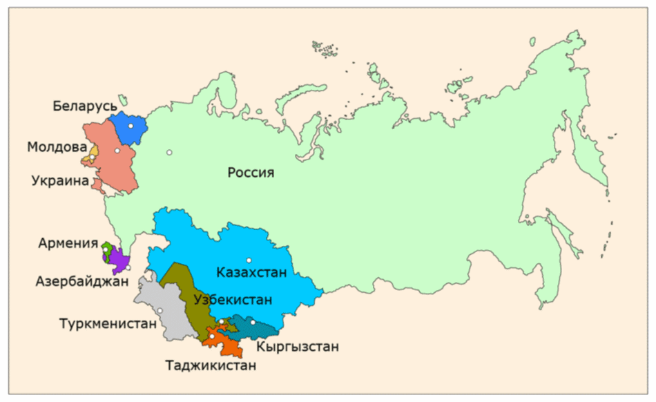 Государства СНГ на карте. Содружество независимых государств карта. Страны СНГ список на карте.